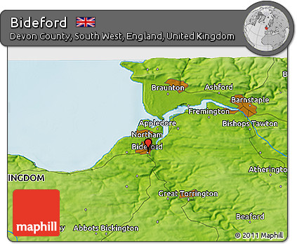 Physical 3D Map of Bideford