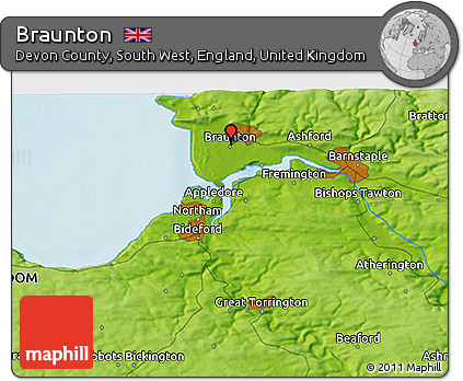 Physical 3D Map of Braunton