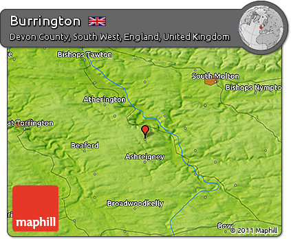 Physical 3D Map of Burrington