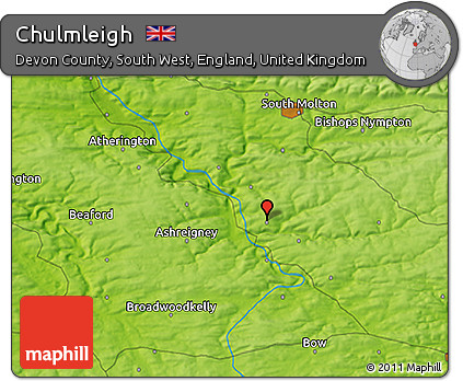 Physical 3D Map of Chulmleigh