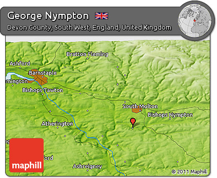 Physical 3D Map of George Nympton