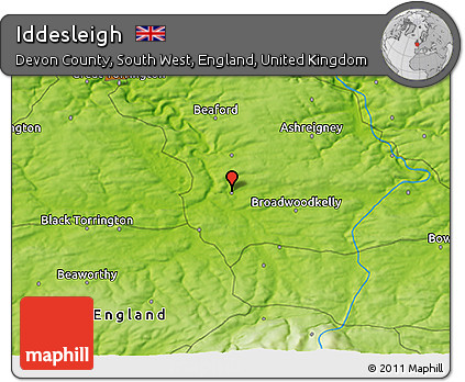 Physical 3D Map of Iddesleigh