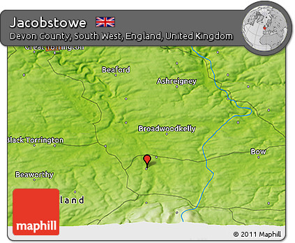 Physical 3D Map of Jacobstowe