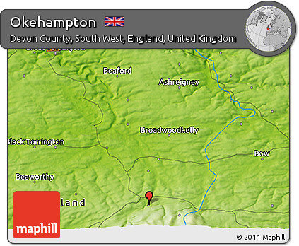 Physical 3D Map of Okehampton