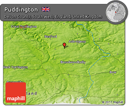 Physical 3D Map of Puddington