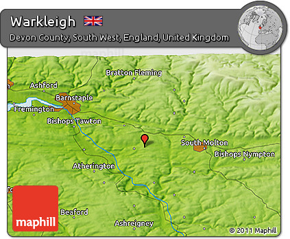 Physical 3D Map of Warkleigh