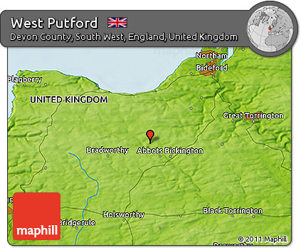 Physical 3D Map of West Putford