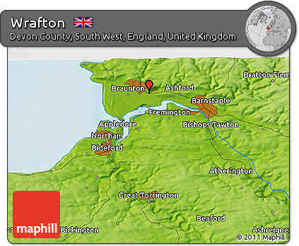 Physical 3D Map of Wrafton