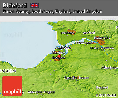 Physical 3D Map of Bideford