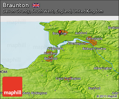 Physical 3D Map of Braunton