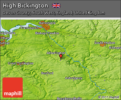 Physical 3D Map of High Bickington