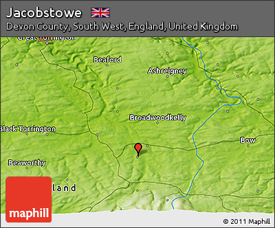 Physical 3D Map of Jacobstowe