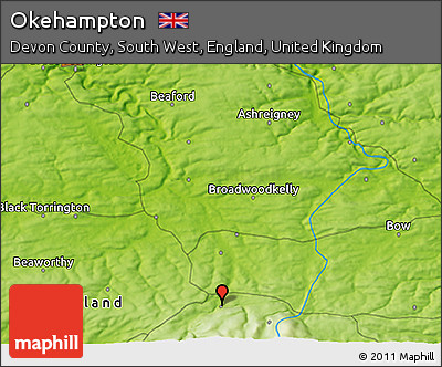 Physical 3D Map of Okehampton