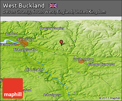 Physical 3D Map of West Buckland