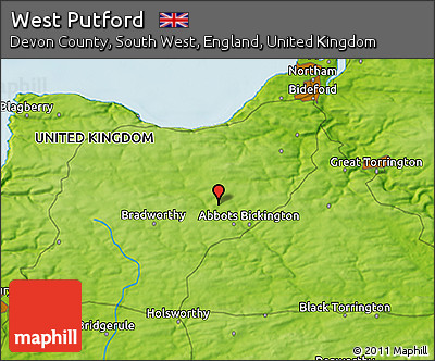 Physical 3D Map of West Putford