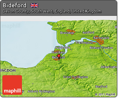 Physical 3D Map of Bideford