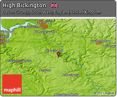 Physical 3D Map of High Bickington