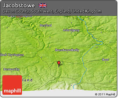 Physical 3D Map of Jacobstowe