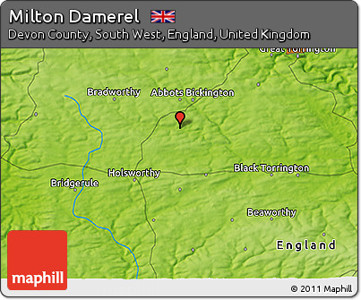 Physical 3D Map of Milton Damerel