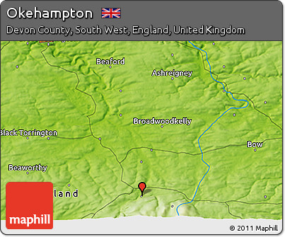 Physical 3D Map of Okehampton