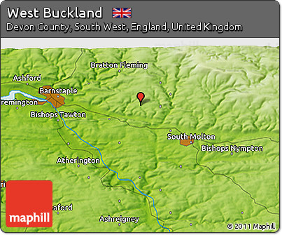 Physical 3D Map of West Buckland