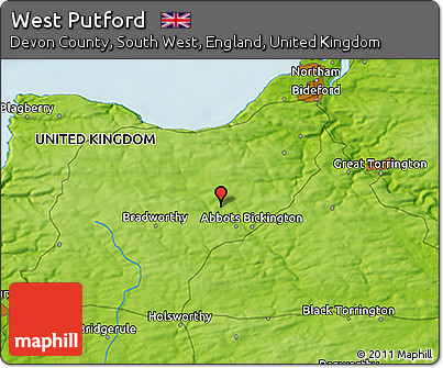 Physical 3D Map of West Putford