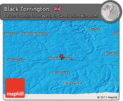 Political 3D Map of Black Torrington