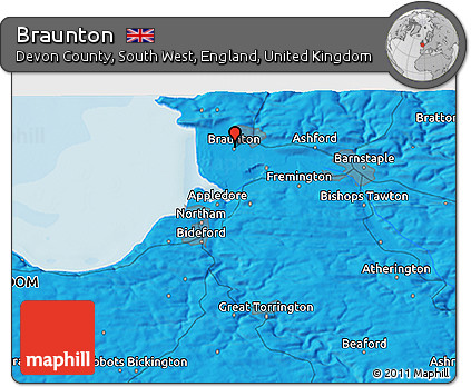 Political 3D Map of Braunton