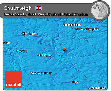 Political 3D Map of Chulmleigh