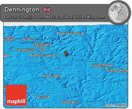 Political 3D Map of Dennington