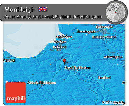 Political 3D Map of Monkleigh