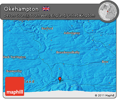 Political 3D Map of Okehampton