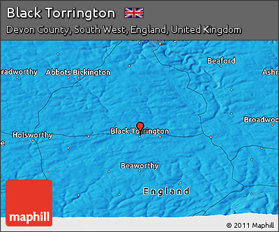 Political 3D Map of Black Torrington