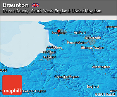Political 3D Map of Braunton