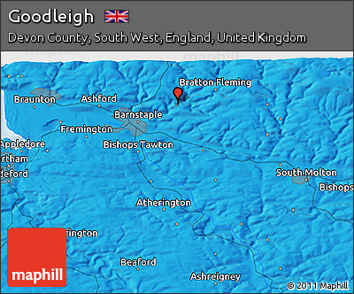 Political 3D Map of Goodleigh