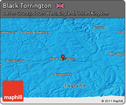 Political 3D Map of Black Torrington