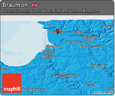 Political 3D Map of Braunton
