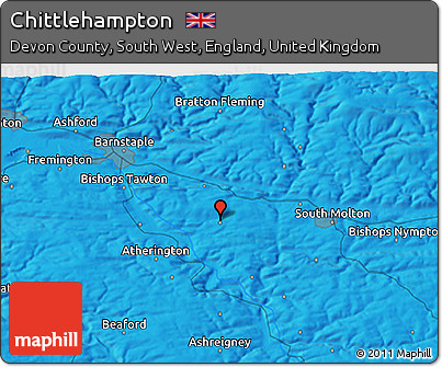 Political 3D Map of Chittlehampton