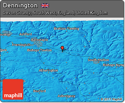Political 3D Map of Dennington