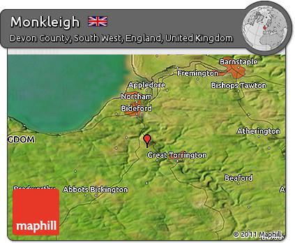 Satellite 3D Map of Monkleigh