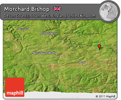 Satellite 3D Map of Morchard Bishop