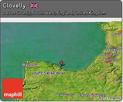 Satellite 3D Map of Clovelly