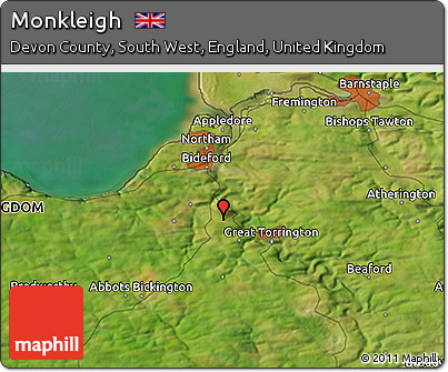 Satellite 3D Map of Monkleigh
