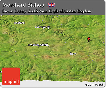 Satellite 3D Map of Morchard Bishop