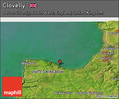 Satellite 3D Map of Clovelly