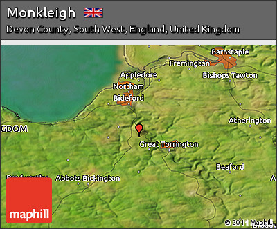 Satellite 3D Map of Monkleigh