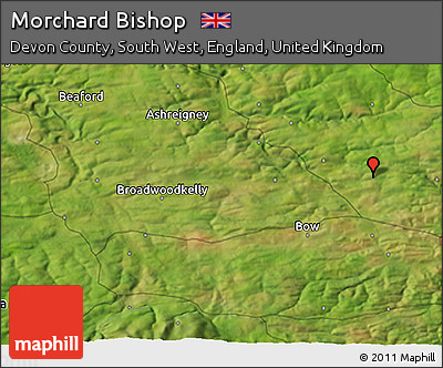 Satellite 3D Map of Morchard Bishop