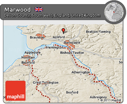 Shaded Relief 3D Map of Marwood