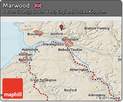 Shaded Relief 3D Map of Marwood