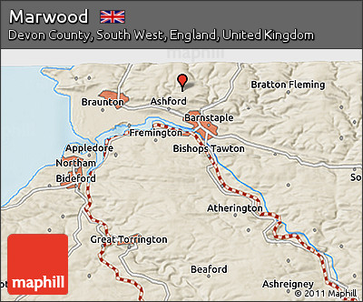 Shaded Relief 3D Map of Marwood